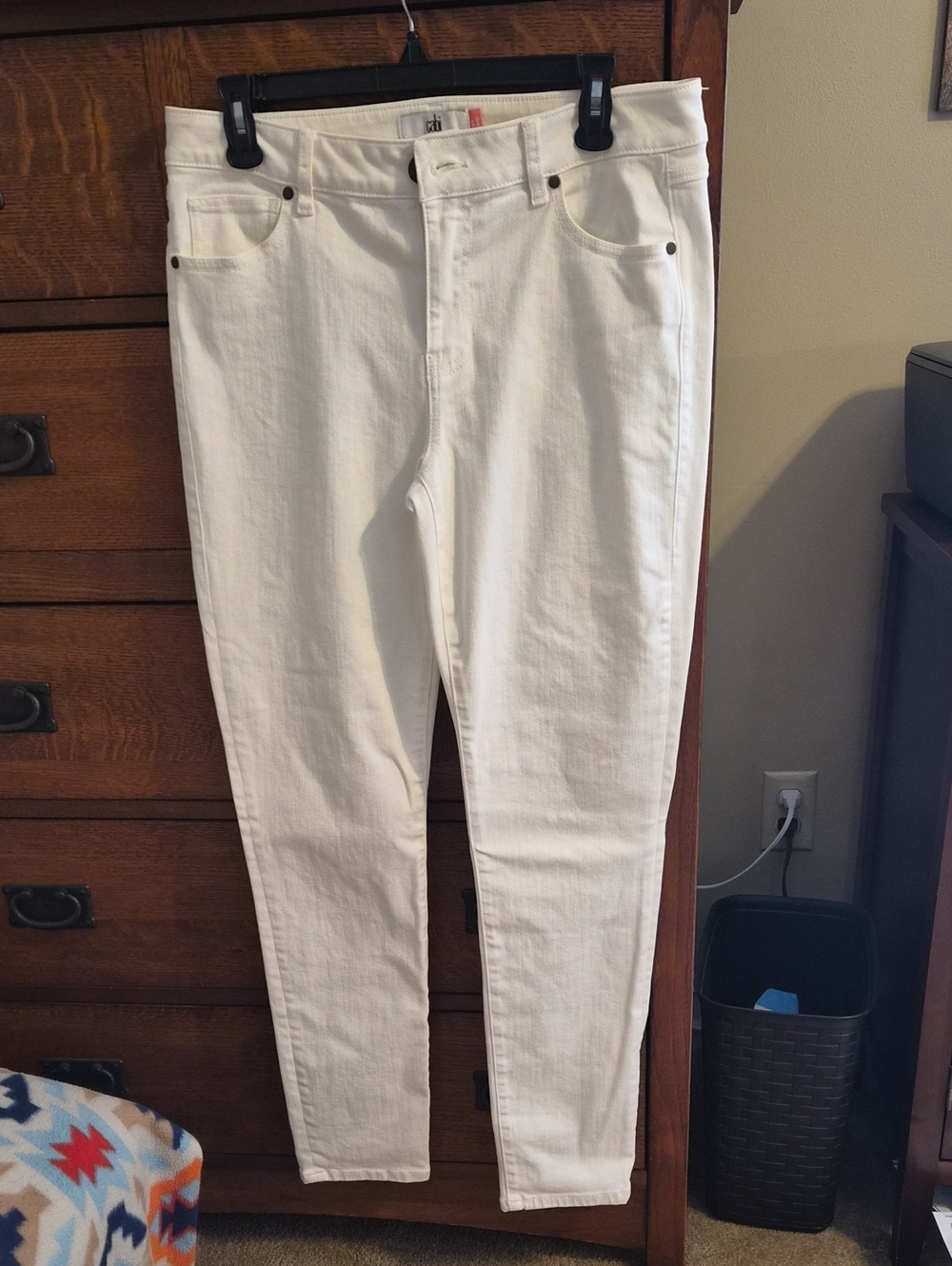 CAbi White Skinny High-Rise Jeans